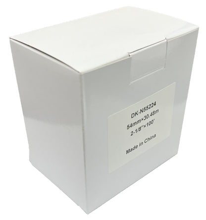 Compatible Brother DKN55224 White Continuous Length Non-adhesive Paper Tape Roll