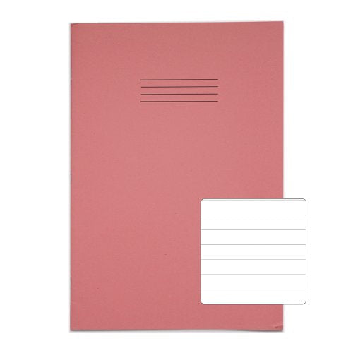 RHINO 13 x 9 Oversized Exercise Book 40 Page, Pink, F8, Yellow, S7, Pink, F12 (Pack of 10)