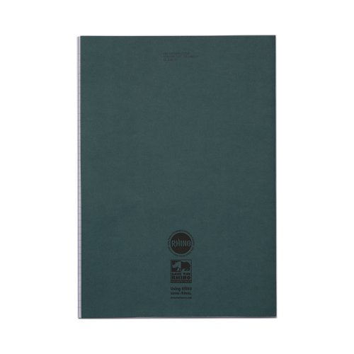 RHINO 13 x 9 Oversized Exercise Book 80 Page, Dark Green, F8M (Pack of 50, Green, F8M (Pack of 10, Blue, F8M (Pack of 10)