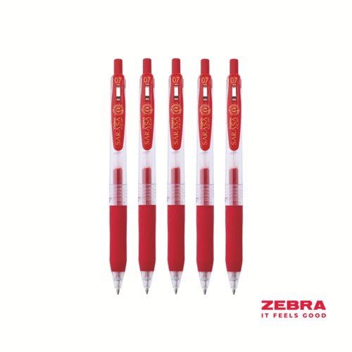 Zebra Eco SARASA Gel Retractable Rollerball CLIP 0.7mm Pen Blue, Red, Green Ink - Pack of 12