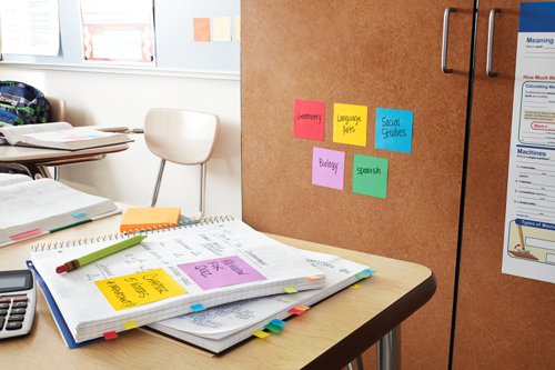 Post-it Super Sticky Z-Notes, Assorted Colours, 76 mm x 76 mm, Promo Pack, 90 Sheets/Pad, 20 + 4 FREE Pads/Pack, Cardboard Pack, 100% PEFC SGSCH-PEFC