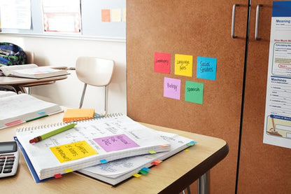 Post-it Super Sticky Z-Notes, Assorted Colours, 76 mm x 76 mm, Promo Pack, 90 Sheets/Pad, 20 + 4 FREE Pads/Pack, Cardboard Pack, 100% PEFC SGSCH-PEFC