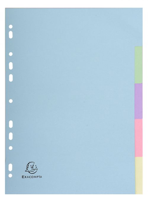 Exacompta Forever 170 GSM Recycled Pastel Dividers, A4 10, 5 Part