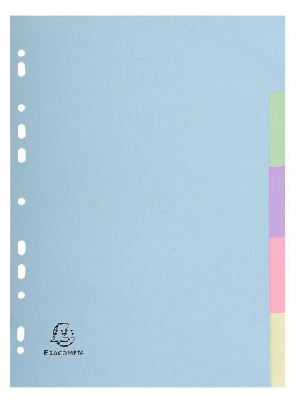 Exacompta Forever 170 GSM Recycled Pastel Dividers, A4 10, 5 Part