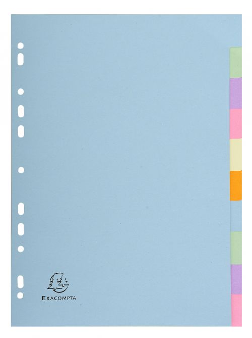 Exacompta Forever 170 GSM Recycled Pastel Dividers, A4 10, 5 Part