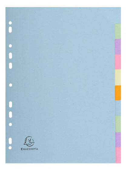 Exacompta Forever 170 GSM Recycled Pastel Dividers, A4 10, 5 Part