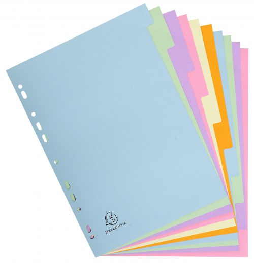 Exacompta Forever 170 GSM Recycled Pastel Dividers, A4 10, 5 Part