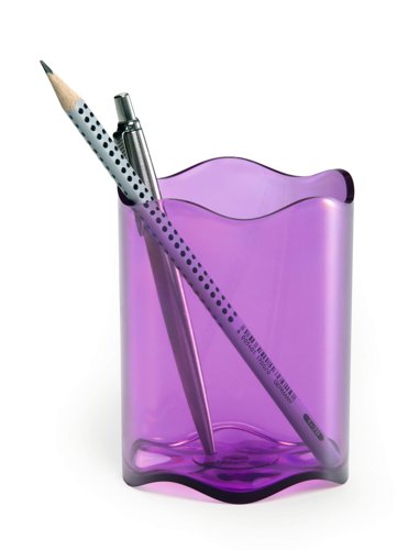 Durable Trend Pen Cup Clear Purple, Clear Green, Clear