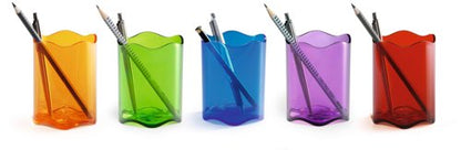 Durable Trend Pen Cup Clear Purple, Clear Green, Clear
