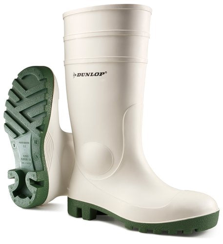 Dunlop Protomastor Steel Toe Cap PVC Safety Wellington Boot White 03, 04, 06.5, 10.5, 13