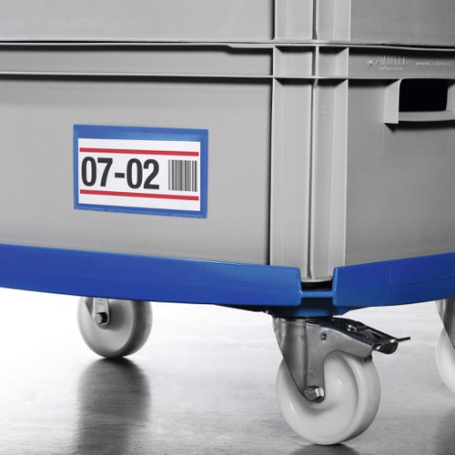 Durable Adhesive Pocket 100x38mm, 150x67mm, A6, 210x74mm, A5, A4 Blue (50)