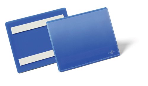 Durable Adhesive Pocket 100x38mm, 150x67mm, A6, 210x74mm, A5, A4 Blue (50)