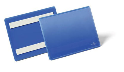 Durable Adhesive Pocket 100x38mm, 150x67mm, A6, 210x74mm, A5, A4 Blue (50)