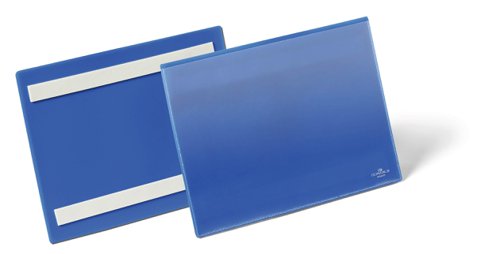 Durable Adhesive Pocket 100x38mm, 150x67mm, A6, 210x74mm, A5, A4 Blue (50)