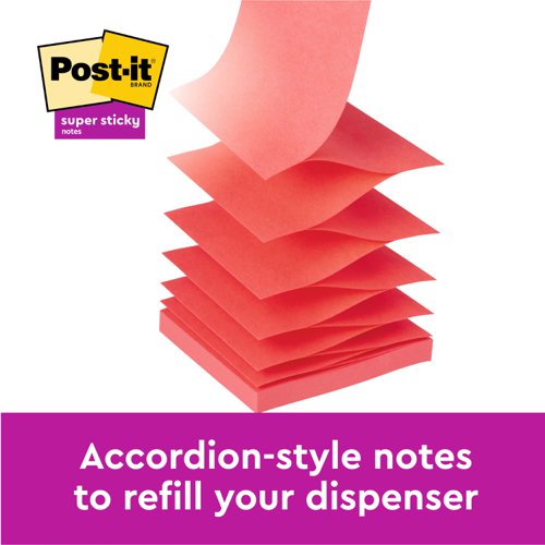 Post-it Super Sticky Z-Notes, Assorted Colours, 76 mm x 76 mm, Promo Pack, 90 Sheets/Pad, 20 + 4 FREE Pads/Pack, Cardboard Pack, 100% PEFC SGSCH-PEFC