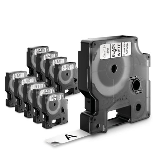 OEM DYMO 40913 (S0720680) Label Tape Black on White 9mm x 7m