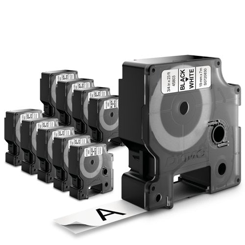 OEM DYMO 45803 (S0720830) D1 Label Tape Black on White 19mm x 7m