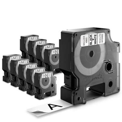 OEM DYMO 45803 (S0720830) D1 Label Tape Black on White 19mm x 7m