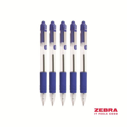 Zebra Z-Grip Retractable Ballpoint Pen Blue, Red, Green, Pink ink - Pack of 12