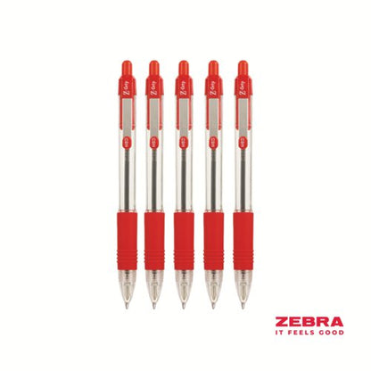 Zebra Z-Grip Retractable Ballpoint Pen Blue, Red, Green, Pink ink - Pack of 12