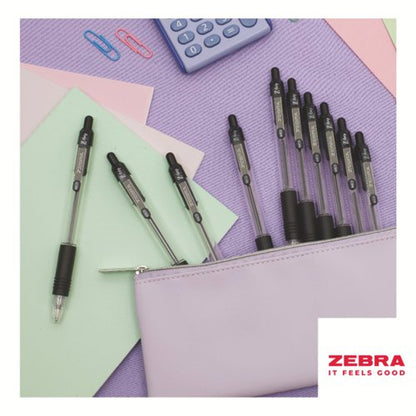 Zebra Z-Grip Retractable Ballpoint Pen Blue, Red, Green, Pink ink - Pack of 12