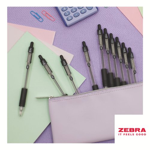 Zebra Z-Grip Retractable Ballpoint Pen Violet ink - Pack of 12