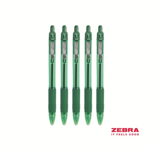 Zebra Z-Grip Smooth Retractable Ballpoint Pen Black, Blue, Pink, Green Ink - Pack of 12