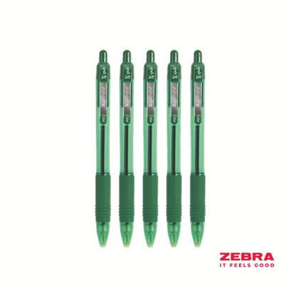 Zebra Z-Grip Smooth Retractable Ballpoint Pen Black, Blue, Pink, Green Ink - Pack of 12