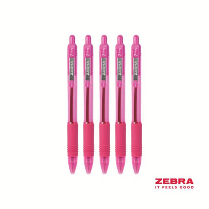 Zebra Z-Grip Smooth Retractable Ballpoint Pen Black, Blue, Pink, Green Ink - Pack of 12