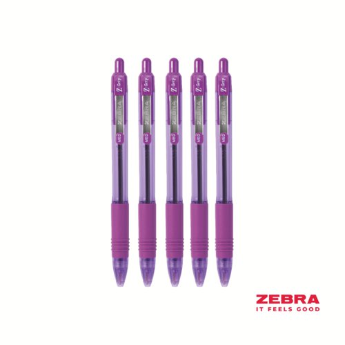 Zebra Z-Grip Smooth Retractable Ballpoint Pen Violet Ink - Pack of 12, 50