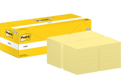 Post-it Notes, Canary Yellow, 76 mm x 76 mm, Promo Pack, 100 Sheets/Pad, 16 + 4, 12 + 12 FREE Pads/Pack, Cardboard Pack, 100% PEFC SGSCH-PEFC-COC-110078