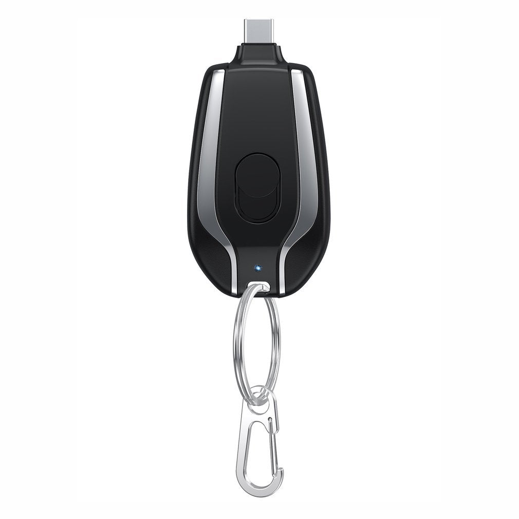 1500mAh Mini Power Emergency Pod Keychain Charger With Type-C Iphone and Android