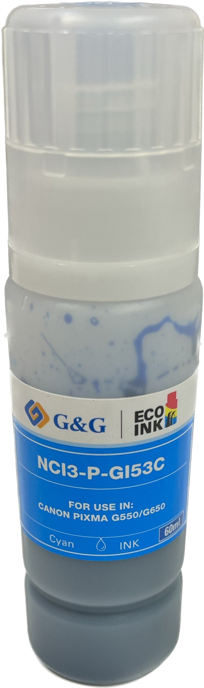 Compatible Canon G+G GI-53C Cyan Ink Bottle 4673C001