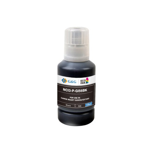 Compatible Canon G+G GI-56BK Black Ink Bottle 4412C001 135ml Ink 4800 Pages