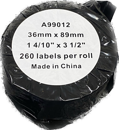 Compatible Dymo 99012 Large Address Labels (Paper) Pack of 260 S0722400 (36mm x 89mm)