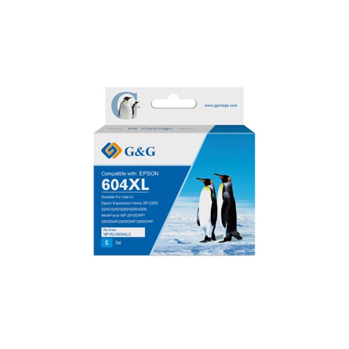 Compatible Epson G+G 604XL Hi Cap Cyan Ink Cartridge C13T10H24010
