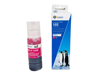 Compatible Epson 102 Ecotank Magenta Ink Bottle C13T03R340 - UNBOXED