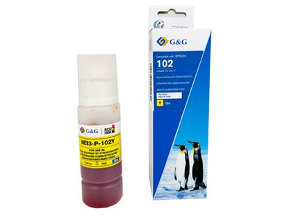 Compatible Epson 102 Ecotank Yellow Ink Bottle C13T03R440 - UNBOXED