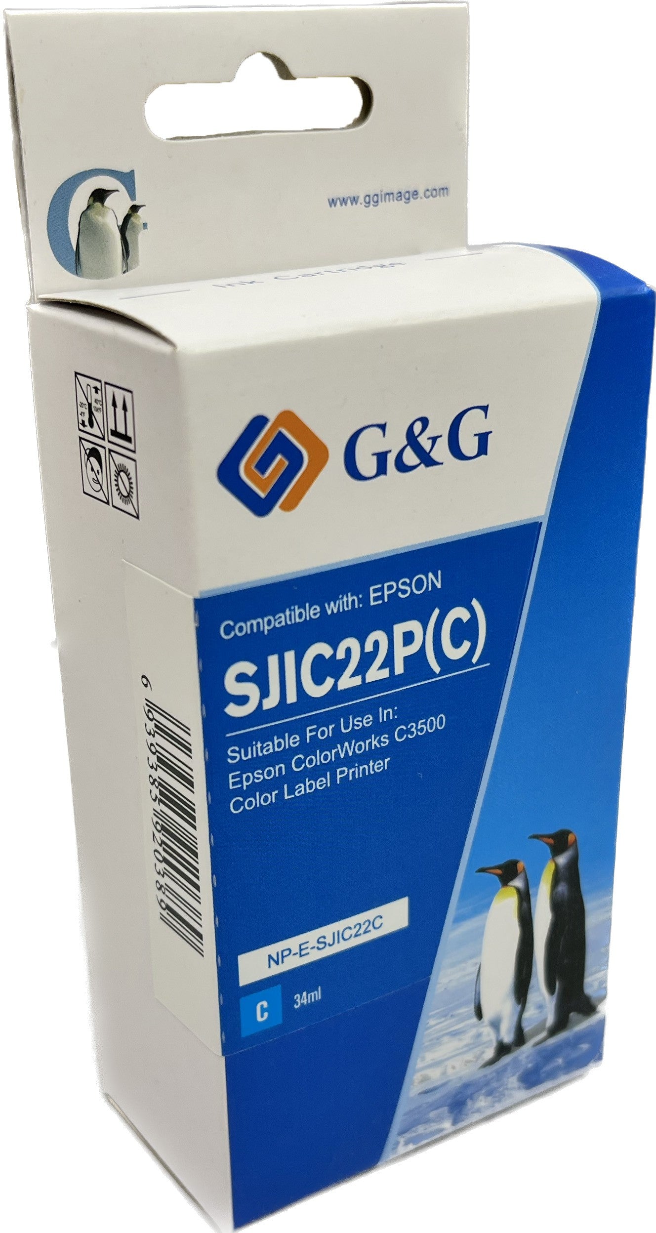 Compatible Epson G+G SJIC22C C33S020581 Cyan Inkjet