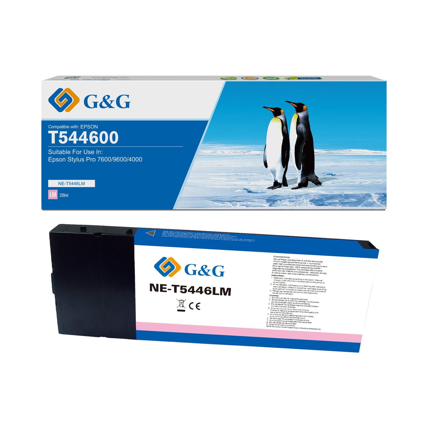 Compatible Epson Stylus Pro 9600 Light Cyan Ink T544500 220ml Ink