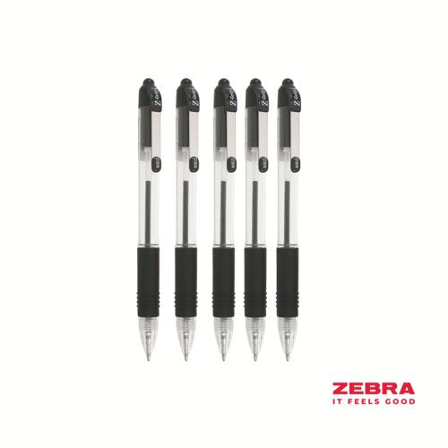 Zebra Z-Grip Retractable Ballpoint Pen Black Ink Pack of 12, Pack of 50