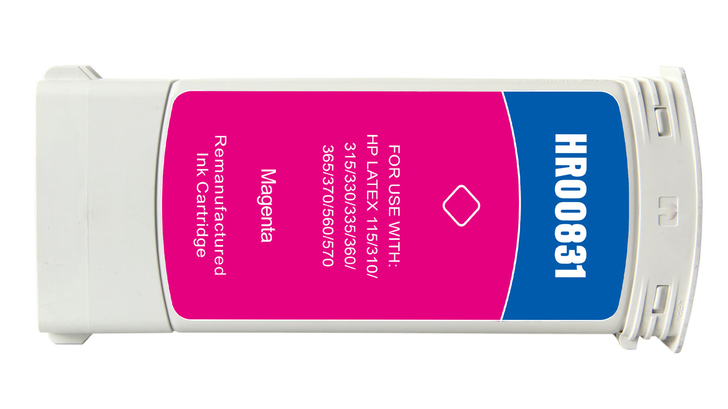 Remanufactured HP G+G 831 Cyan Latex Wide Format Ink Ctg CZ695A HP 831