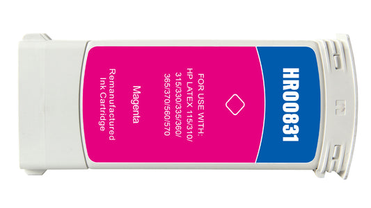 Remanufactured HP G+G 831 Cyan Latex Wide Format Ink Ctg CZ695A HP 831