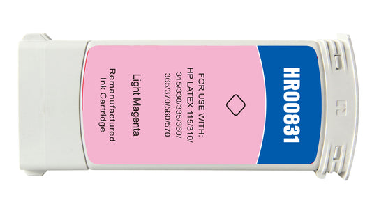 Remanufactured HP G+G 831 Light Cyan Latex Wide Format Ink Ctg CZ698A HP 831