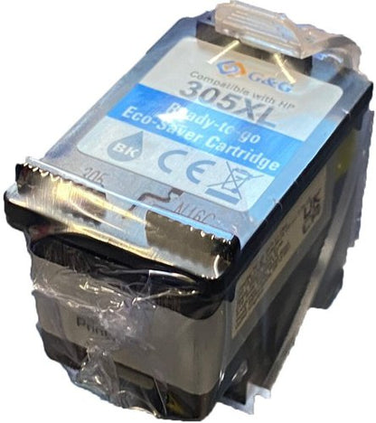 Remanufactured HP G+G 3YM62AE Hi Cap Eco Saver Black Ink Cartridge 305XL (1 Printhead + 3 Tanks) - Cannot use in "e" suffix printers WHILE STOCK LASTS