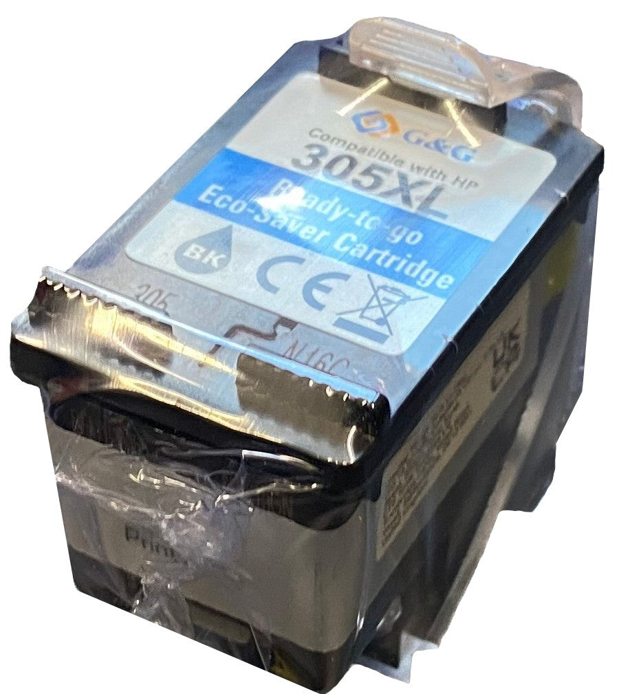 Remanufactured HP G+G 3YM62AE Hi Cap Eco Saver Black Ink Cartridge 305XL (1 Printhead + 3 Tanks) - Cannot use in "e" suffix printers WHILE STOCK LASTS