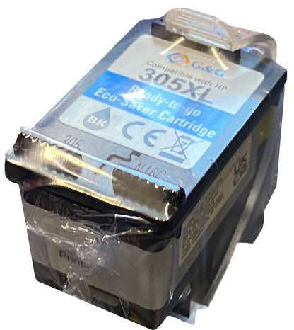 Remanufactured HP G+G 3YM62AE Hi Cap Eco Saver Black Ink Cartridge 305XL (1 Printhead + 3 Tanks) - Cannot use in "e" suffix printers WHILE STOCK LASTS