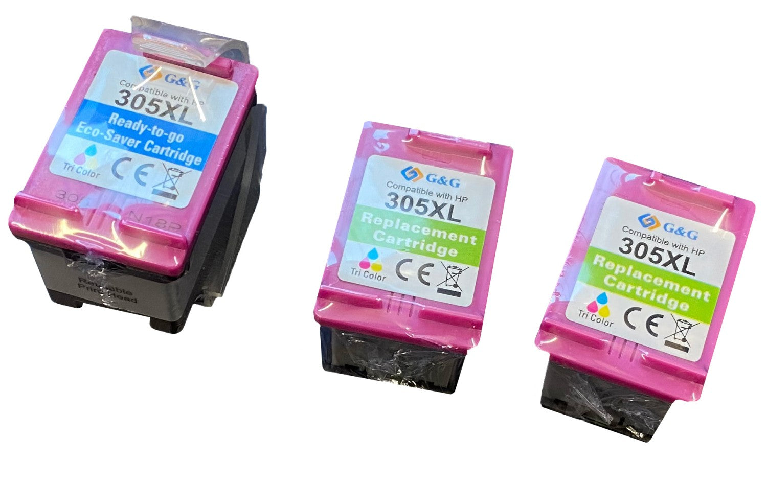 Remanufactured HP G+G 3YM63AE Hi Cap Eco Saver Tri Colour Ink Cartridge 305XL (1 Printhead + 3 Tanks) - Cannot use in "e" suffix printers WHILE STOCK LASTS
