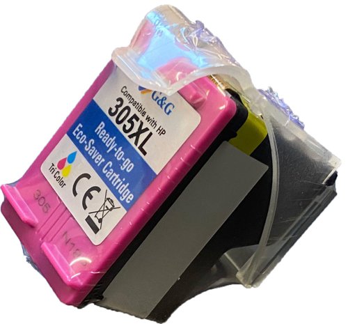 Remanufactured HP G+G 3YM63AE Hi Cap Eco Saver Tri Colour Ink Cartridge 305XL (1 Printhead + 3 Tanks) - Cannot use in "e" suffix printers WHILE STOCK LASTS