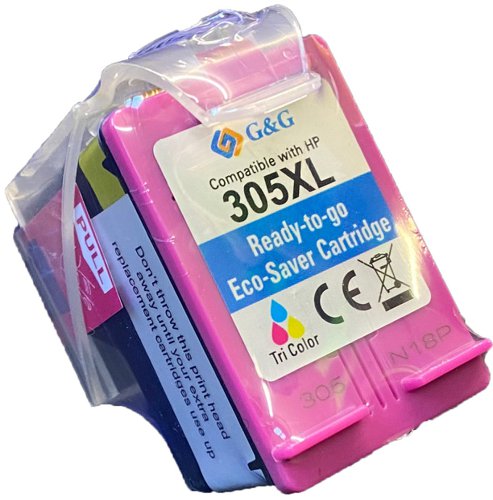 Remanufactured HP G+G 3YM63AE Hi Cap Eco Saver Tri Colour Ink Cartridge 305XL (1 Printhead + 3 Tanks) - Cannot use in "e" suffix printers WHILE STOCK LASTS